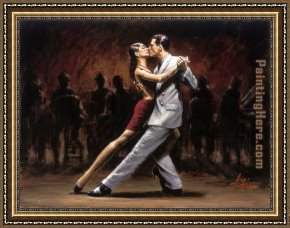 Fabian Framed Paintings - Tango in Paris II by Fabian Perez