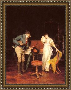 The Passion of Music Framed Paintings - The Music Lesson by Federico Andreotti