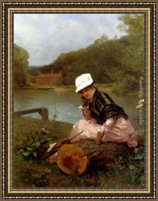 Intimate Thoughts Framed Paintings - Faraway Thoughts by Ferdinand Heilbuth