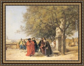 Gardens of The Vatican Framed Paintings - Gardens of the Vatican by Ferdinand Heilbuth