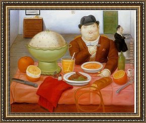Picture of The Last Supper II Framed Paintings - The Supper 1987 by Fernando Botero