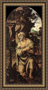 Filippino Lippi Framed Paintings - St Jerome by Filippino Lippi