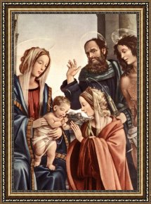 Filippino Lippi Framed Paintings - The Marriage of St Catherine2 by Filippino Lippi