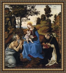 Filippino Lippi Framed Paintings - The Virgin and Child with Sts by Filippino Lippi