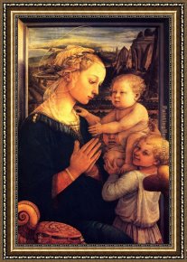 Filippino Lippi Framed Paintings - Virgin with Chilrden by Filippino Lippi
