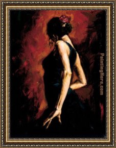 Crimson Dancer Framed Paintings - Flamenco by Flamenco Dancer