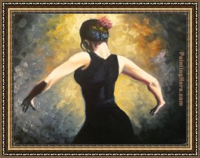 Crimson Dancer Framed Paintings - flamenco dancer 4 by Flamenco Dancer