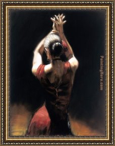 Crimson Dancer Framed Paintings - Flamenco Dancer by Flamenco Dancer