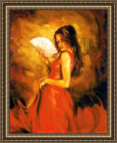 The Lady of Shalott Framed Paintings - lady of spain by Flamenco Dancer