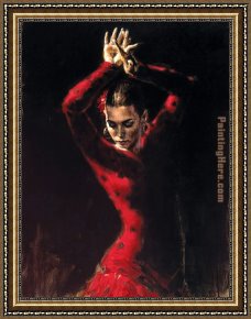 Crimson Dancer Framed Paintings - Lunaresnegros ii by Flamenco Dancer