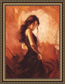 Crimson Dancer Framed Paintings - mark spain carmen by Flamenco Dancer