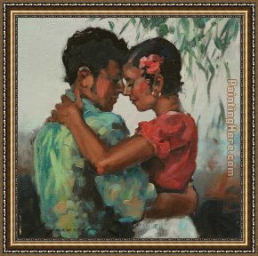 Paradise Framed Paintings - Paradise is Here by Flamenco Dancer