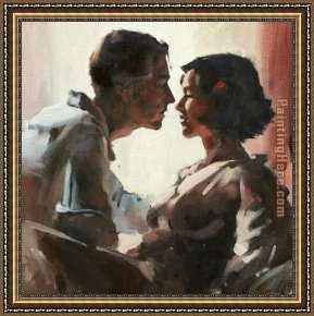 The Kiss (le Baiser _ Il Baccio) Framed Paintings - Sealed with a Kiss by Flamenco Dancer