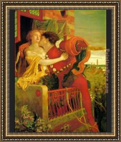 Romeo And Juliet Framed Paintings - Romeo and Juliet by Ford Madox Brown