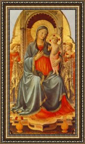 Madonna with The Rosary Framed Paintings - Madonna with the Child and Angels by Fra Angelico