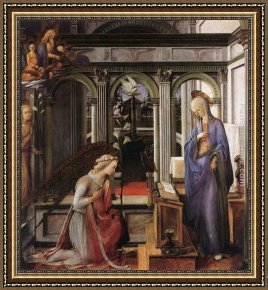 Filippino Lippi Framed Paintings - Annunciation by Fra Filippo Lippi