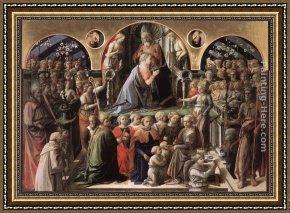 Filippino Lippi Framed Paintings - Coronation of the Virgin by Fra Filippo Lippi