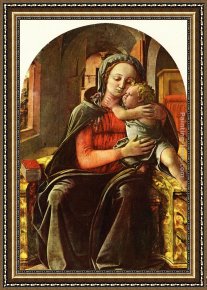 Filippino Lippi Framed Paintings - Madonna Enthroned by Fra Filippo Lippi