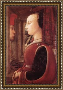 Filippino Lippi Framed Paintings - Portrait of a Man and a Woman by Fra Filippo Lippi