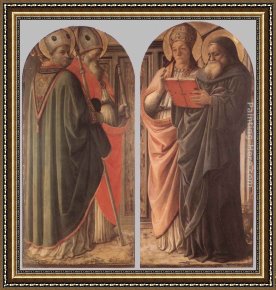 Filippino Lippi Framed Paintings - The Doctors of the Church by Fra Filippo Lippi