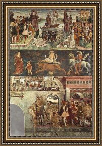 Allegory of May Triumph of Apollo Framed Paintings - Allegory of April Triumph of Venus by Francesco del Cossa