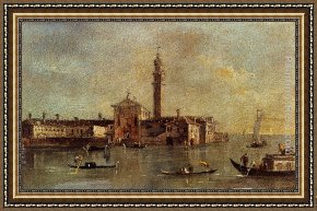 A View of Santa Maria Della Salute, Venice Framed Paintings - View Of The Island Of San Giorgio In Alga, Venice by Francesco Guardi