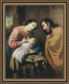 Rest Framed Paintings - Rest on the flight to Egypt by Francisco de Zurbaran