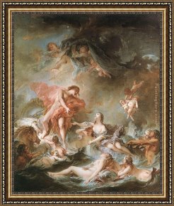 Sower with Setting Sun After Millet Framed Paintings - The Setting of the Sun by Francois Boucher