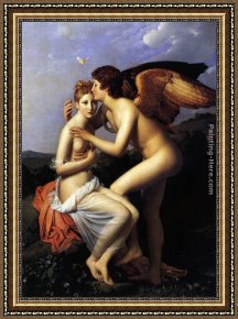 Cupid And Psyche As Children Framed Paintings - Cupid and Psyche by Francois Gerard