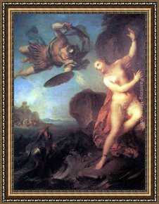 Andromeda Framed Paintings - Perseus and Andromeda by Francois Lemoyne