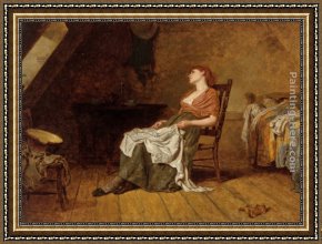 Thoughts of Springtime Framed Paintings - Far Away Thoughts by Frank Holl