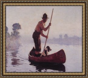 The Guide Framed Paintings - Indian Guide by Frank Weston Benson