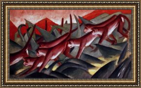 Franz Framed Paintings - Affenfries by Franz Marc