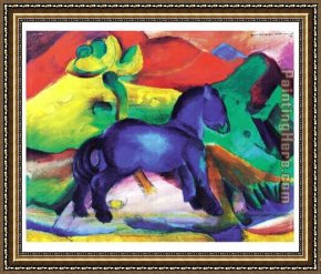 Franz Framed Paintings - Blaues Pferdchen by Franz Marc
