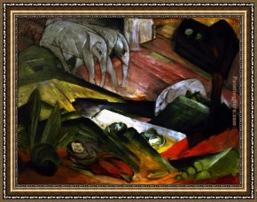 Franz Framed Paintings - Der Traum by Franz Marc