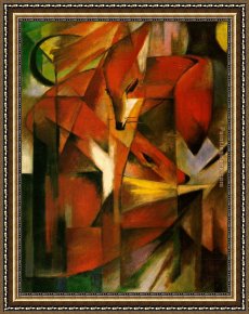 Franz Framed Paintings - Foxes by Franz Marc
