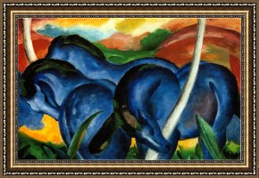 Franz Framed Paintings - The Large Blue Horses by Franz Marc