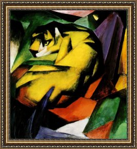 Franz Framed Paintings - Tiger by Franz Marc