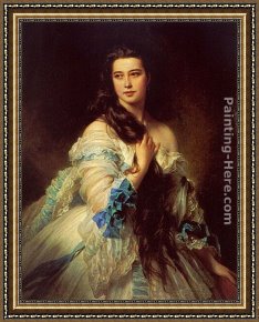 Franz Framed Paintings - Madame Barbe de Rimsky-Korsakov by Franz Xavier Winterhalter
