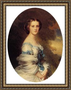 Comtesse De Tillieres Framed Paintings - Melanie de Bussiere, Comtesse Edmond de Pourtales by Franz Xavier Winterhalter
