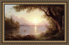 Landscape Framed Paintings - Landscape in the Adirondacks by Frederic Edwin Church