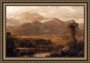 Among The Sierra Nevada Mountains California Framed Paintings - Mountains of Ecuador by Frederic Edwin Church