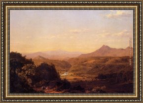 Scene Framed Paintings - Scene among the Andes by Frederic Edwin Church