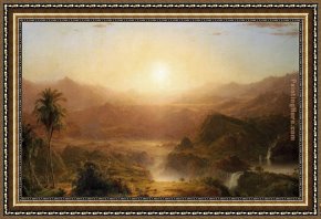 The Heart of The Andes Framed Paintings - The Andes of Ecuador by Frederic Edwin Church