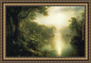 River of Dreams Framed Paintings - The River of Light by Frederic Edwin Church