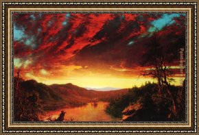 Venice Twilight Framed Paintings - Twilight in the Wilderness by Frederic Edwin Church