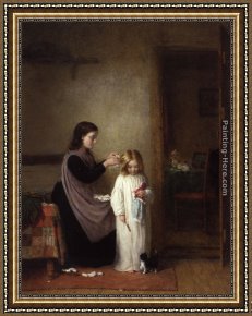 Bed of Chrysanthemums Framed Paintings - Ready for Bed by Frederick Daniel Hardy