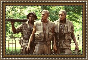 Hart Framed Paintings - Vietnam Veterans' Memorial in Washington D.C. by Frederick Hart