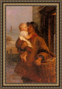 A Welcome for Daddy Framed Paintings - A Welcome For Daddy by Frederick Morgan