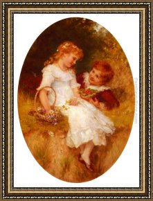Childhood Sweethearts Framed Paintings - Childhood Sweethearts by Frederick Morgan